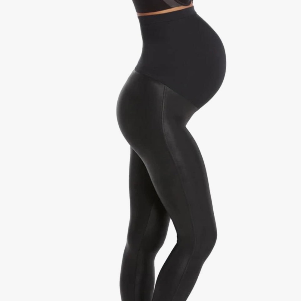 SPANX Mama Faux Leather Maternity Leggings